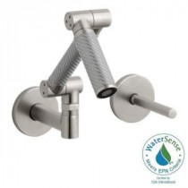 Karbon Single-Handle Wall Mount Bathroom Faucet with Mid-Arc and Silver Tube in Vibrant Brushed Nickel