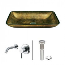 Vessel Sink in Copper with Faucet Set in Copper