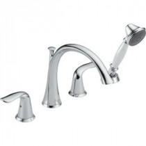 Lahara 2-Handle Deck-Mount Roman Tub Faucet with Hand Shower Trim Kit Only in Chrome (Valve Not Included)
