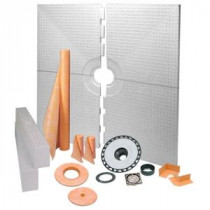 Kerdi-Shower 72 in. x 72 in. Shower Kit in ABS with Brushed Nickel Anodized Aluminum Drain Grate