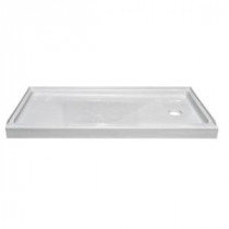 Elite 54 in. x 27 in. Single Threshold Shower Base with Right Drain in White