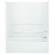 Advantage 31.25 in. x 60 in. x 56.25 in. 2-piece Direct-to-Stud Bath/Shower Wall Set in White
