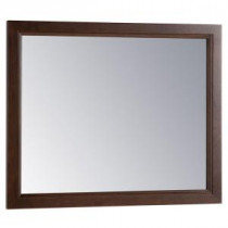 Teasian 26 in. x 31.4 in. Framed Single Wall Mirror in Cognac