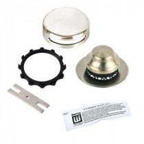 Universal NuFit Foot Actuated Bathtub Stopper with Grid Strainer, Innovator Overflow and Silicone in Brushed Nickel