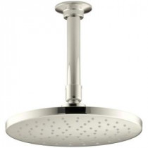 1-Spray 8 in. Contemporary Round Rain Showerhead with Katalyst Spray Technology in Vibrant Polished Nickel