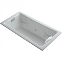 Tea-for-Two 5.97 ft. Whirlpool Bath Tub in Ice Grey
