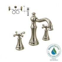 Weymouth 8 in. Widespread 2-Handle Bathroom Faucet Trim Kit in Polished Nickel - Valve Included