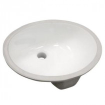 Vitreous China Oval Undermount Bathroom Sink in White