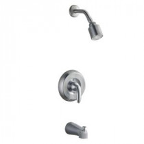 Coralais 1-Handle Bath and Shower Mixing Valve Faucet Trim in Brushed Chrome (Valve not included)