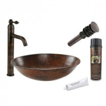 All-in-One Oval Wired Rimmed Vessel Hammered Copper Bathroom Sink in Oil Rubbed Bronze
