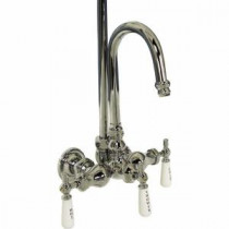 3-Handle Claw Foot Tub Faucet without Hand Shower for Acrylic Tub in Polished Chrome