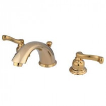 8 in. Widespread 2-Handle Mid-Arc Bathroom Faucet in Polished Brass