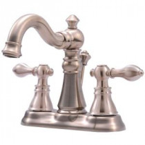 Signature Collection 4 in. Centerset 2-Handle Bathroom Faucet with Pop-Up Drain in Brushed Nickel