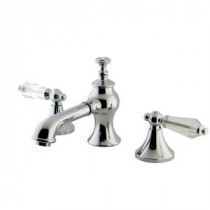Vintage Crystal 8 in. Widespread 2-Handle Mid-Arc Bathroom Faucet in Polished Chrome