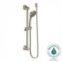 Eco-Performance 1-Spray 4 in. Handshower with Slide Bar in Brushed Nickel