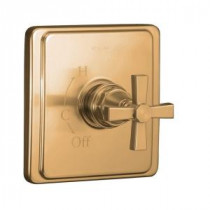 Pinstripe Pure 1-Handle Rite-Temp Valve Trim Kit with Cross Handle in Vibrant Brushed Bronze (Valve Not Included)