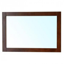 Cork 24 in. L x 36 in. W Solid Wood Frame Wall Mirror in Medium Walnut