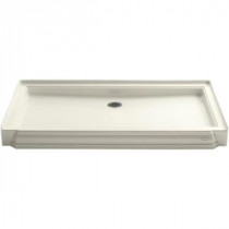 Memoirs 60 in. x 34 in. Single Threshold Shower Base in Biscuit