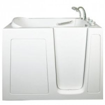 Low Threshold 4.33 ft. x 30 in. Walk-In Soaking Bathtub in White with Right Drain/Door