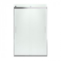 Levity 44-5/8 in. x 74 in. Semi-Framed Sliding Shower Door with Handle in Silver