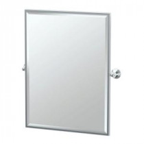 Charlotte 28.50 in. x 32.50 in. Framed Single Large Rectangle Mirror in Chrome