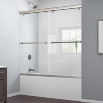 Charisma 56 to 60 in. x 58 in. Semi-Framed Bypass Tub and Shower Door in Brushed Nickel
