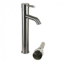 Moncalieri Single Hole Single-Handle High-Arc Vessel Bathroom Faucet with Drain in Brushed Nickel