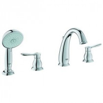 Parkfield 2-Handle Roman Tub Faucet with Personalized Hand Shower in StarLight Chrome