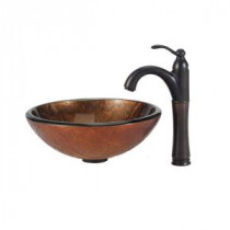 Triton Glass Vessel Sink and Riviera Faucet in Oil Rubbed Bronze