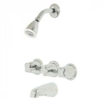 01 Series 3-Handle 1-Spray Tub and Shower Faucet in Polished Chrome