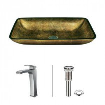 Vessel Sink in Brown with Copper Faucet in Fountain