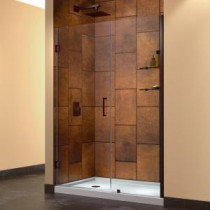 Unidoor 51 to 52 in. x 72 in. Semi-Framed Hinged Shower Door in Oil Rubbed Bronze
