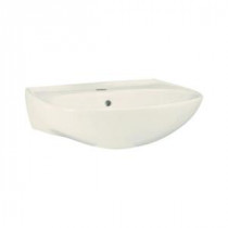 Sacramento 9-1/4 in. Wall-Hung Pedestal Sink Basin in Biscuit