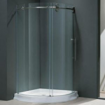 Sanibel 43.625 in. x 79.5 in Frameless Bypass Shower Enclosure in Stainless Steel with Base