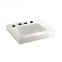 Roxalyn Wall Hung Bathroom Sink in White with Extra Left Hand Hole