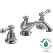 Leland 8 in. Widespread 2-Handle Mid-Arc Bathroom Faucet in Stainless Featuring Diamond Seal Technology