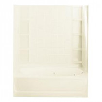 Ensemble 36 in. x 60 in. x 72 in. Whirlpool Bath and Shower Kit with Right-Hand Drain in Biscuit