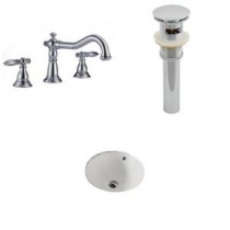 Round Undermount Bathroom Sink Set in Biscuit with 8 in. O.C. cUPC Faucet and Drain