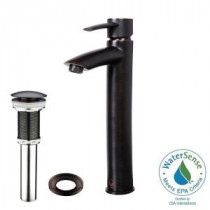 Shadow Single Hole Single-Handle Vessel Bathroom Faucet in Antique Rubbed Bronze with Pop-Up Drain