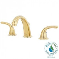 Builders 8 in. Widespread 2-Handle Bathroom Faucet with Drain in Brass