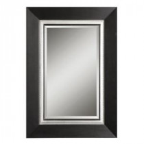 40 in. x 30 in. Matte Black Wood Rectangular Framed Mirror