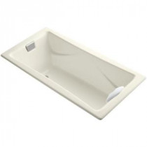 Tea-for-Two 6 ft. Reversible Drain Bathtub in Biscuit