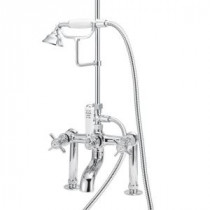 RM20 3-Handle Claw Foot Tub Faucet with Handshower in Chrome