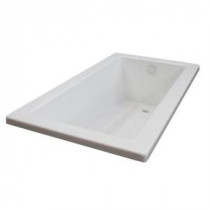 Sapphire 5 ft. Acrylic Reversible Drain Rectangular Bathtub in White
