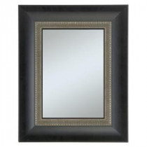 Welch Family 27 in. x 33 in. Black Framed Wall Mirror with Decorative Lip