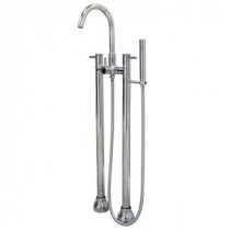 Diamond Series 3-Handle Freestanding Claw Foot Tub Faucet with Handshower in Chrome
