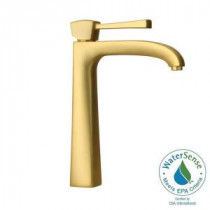 Lady Single Hole Single-Handle High-Arc Vessel Bathroom Faucet in Satin Gold
