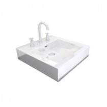 Cantrio Square Vessel Sink in White