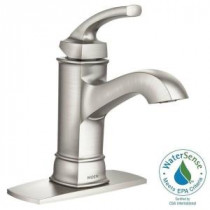 Hensley Single Hole 1-Handle Bathroom Faucet Featuring Microban Protection in Spot Resist Brushed Nickel
