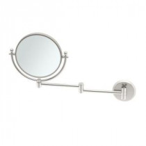 15 in. x 12 in. Framed Mirror with Swing Arm in Satin Nickel